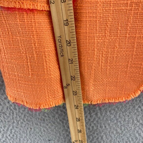 Apriori Blazer Womens 42 Orange Tweed Frayed Ribbon Button Up Office Career Work - Picture 9 of 10